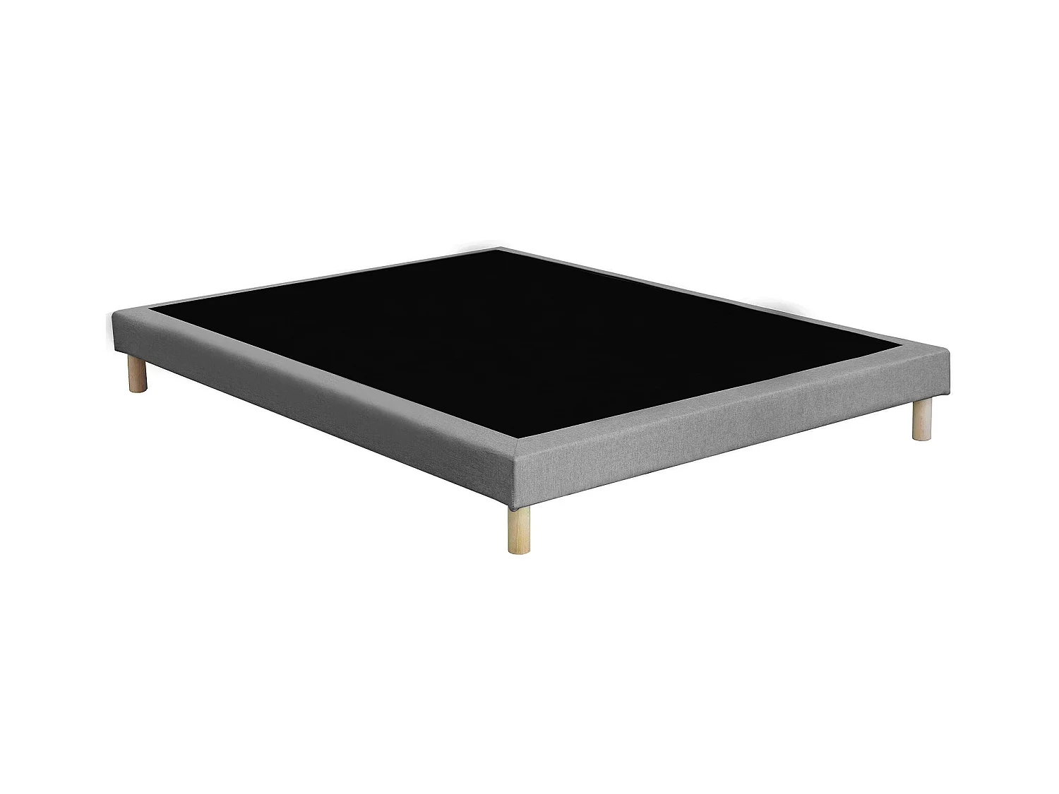 Pack matelas ressorts ASTRE, sommier, couette et oreillers français Dimensions - 140 x 200 cm, Sommier - Gris