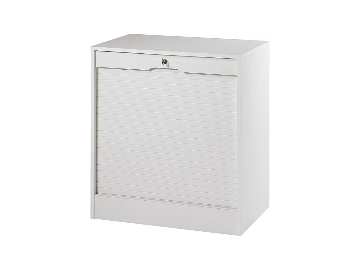 Classeur à Rideau Largeur 70 cm Hauteur 76 cm 8 Niches 2 Kits DS - Coloris: Blanc