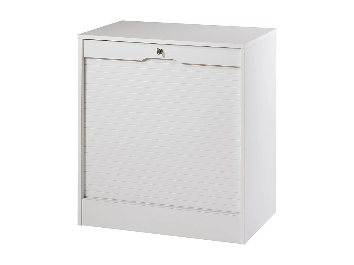 Classeur à Rideau Largeur 70 cm Hauteur 76 cm 8 Niches 2 Kits DS - Coloris: Blanc