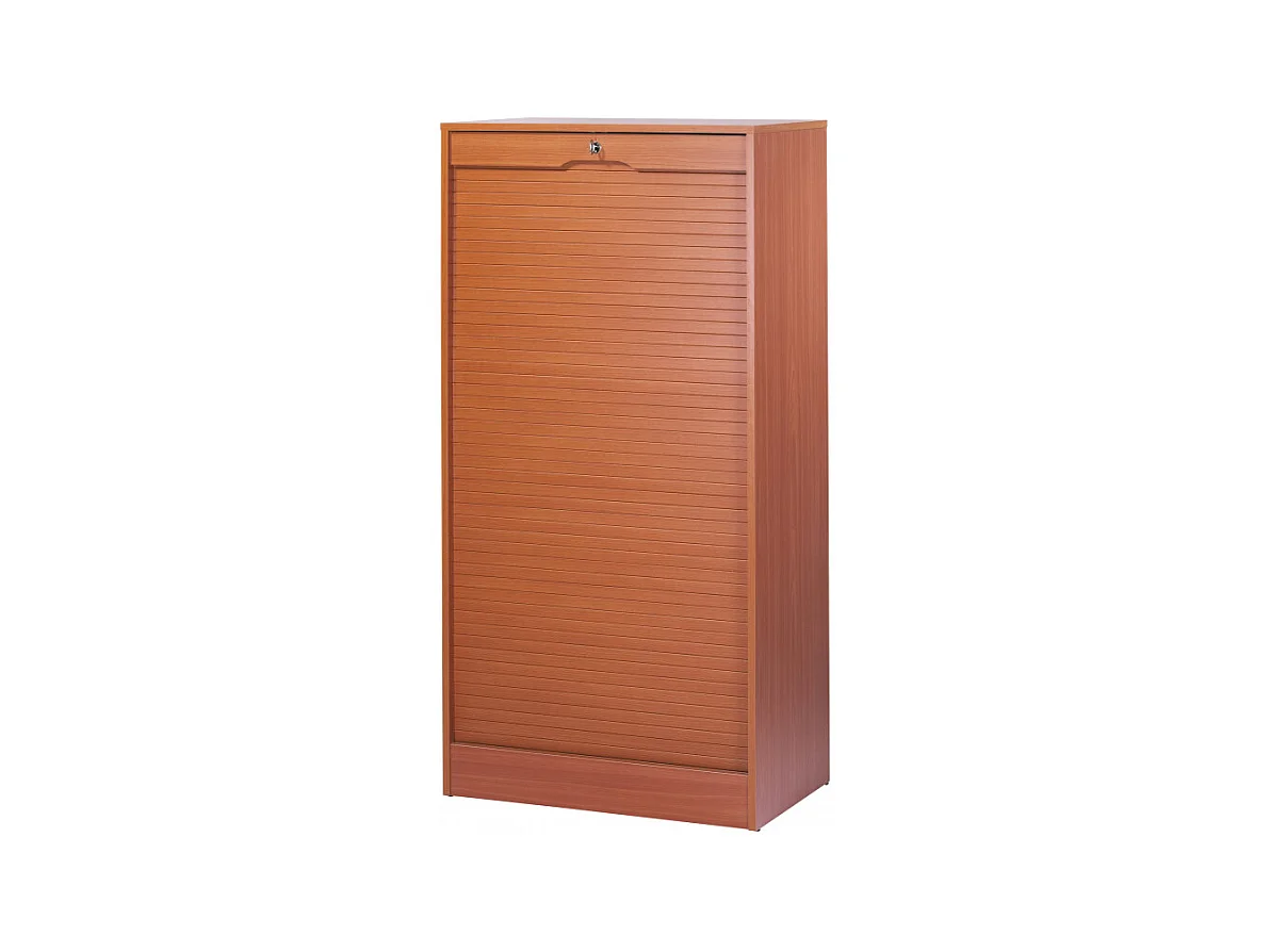 Classeur à Rideau Largeur 70 cm Hauteur 140 cm 16 Niches 2 Kits DS - Coloris: Merisier