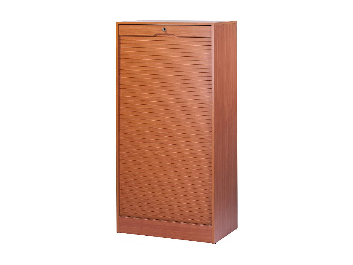 Classeur à Rideau Largeur 70 cm Hauteur 140 cm 16 Niches 2 Kits DS - Coloris: Merisier