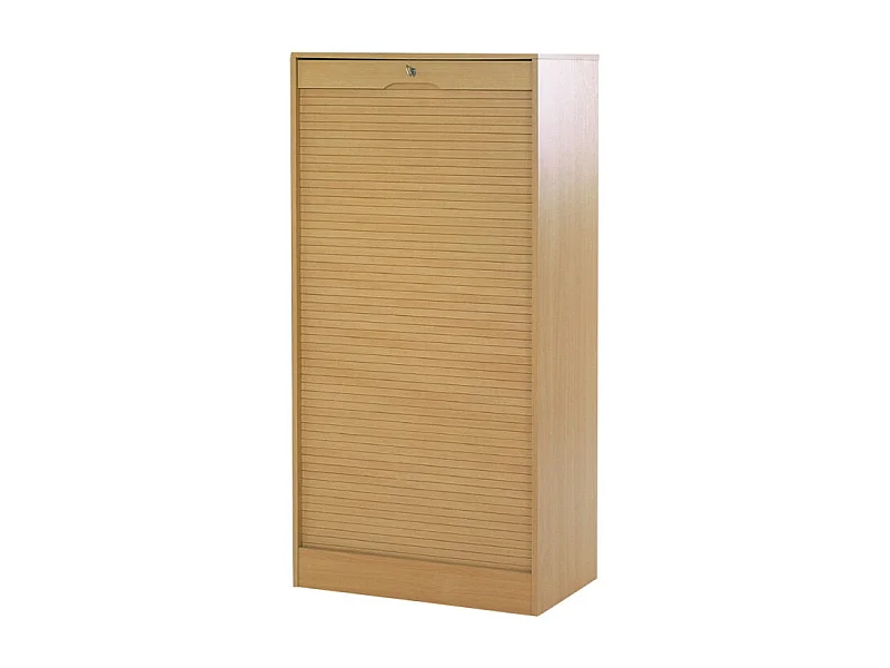Classeur à Rideau Largeur 70 cm Hauteur 140 cm 16 Niches 2 Kits DS - Coloris: Hêtre