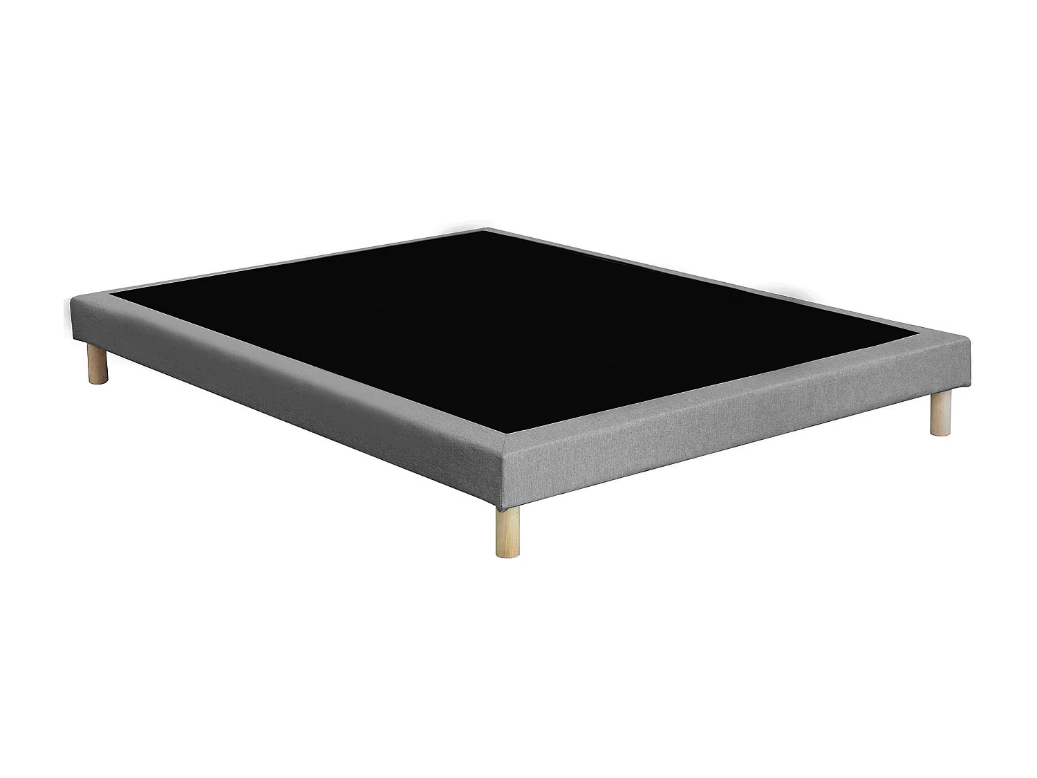 Pack matelas ressorts ASTRE, sommier, couette et oreillers français Dimensions - 140 x 190 cm, Sommier - Gris