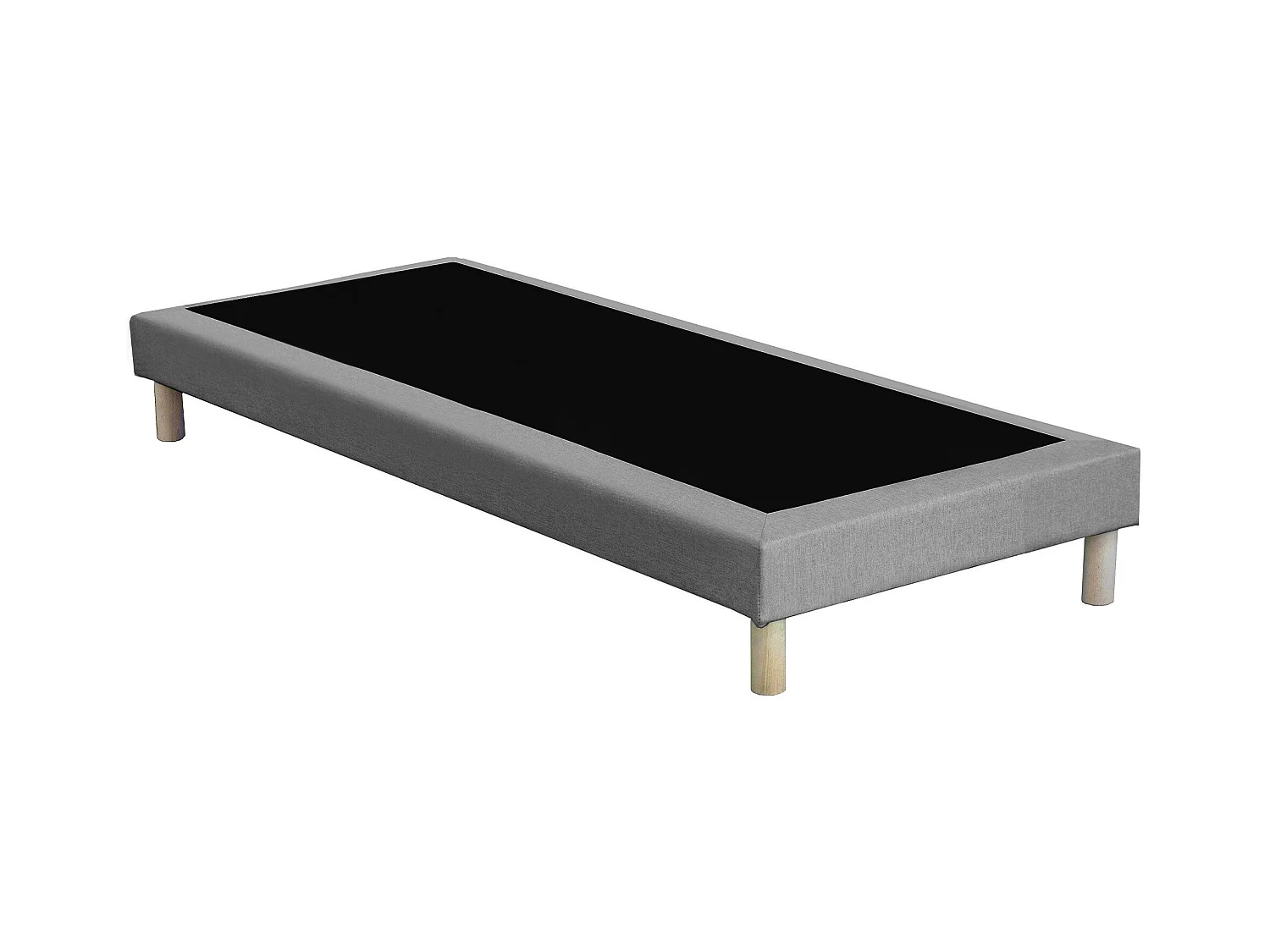 Pack matelas ressorts ASTRE, sommier, couette et oreillers français Dimensions - 90 x 200 cm, Sommier - Gris