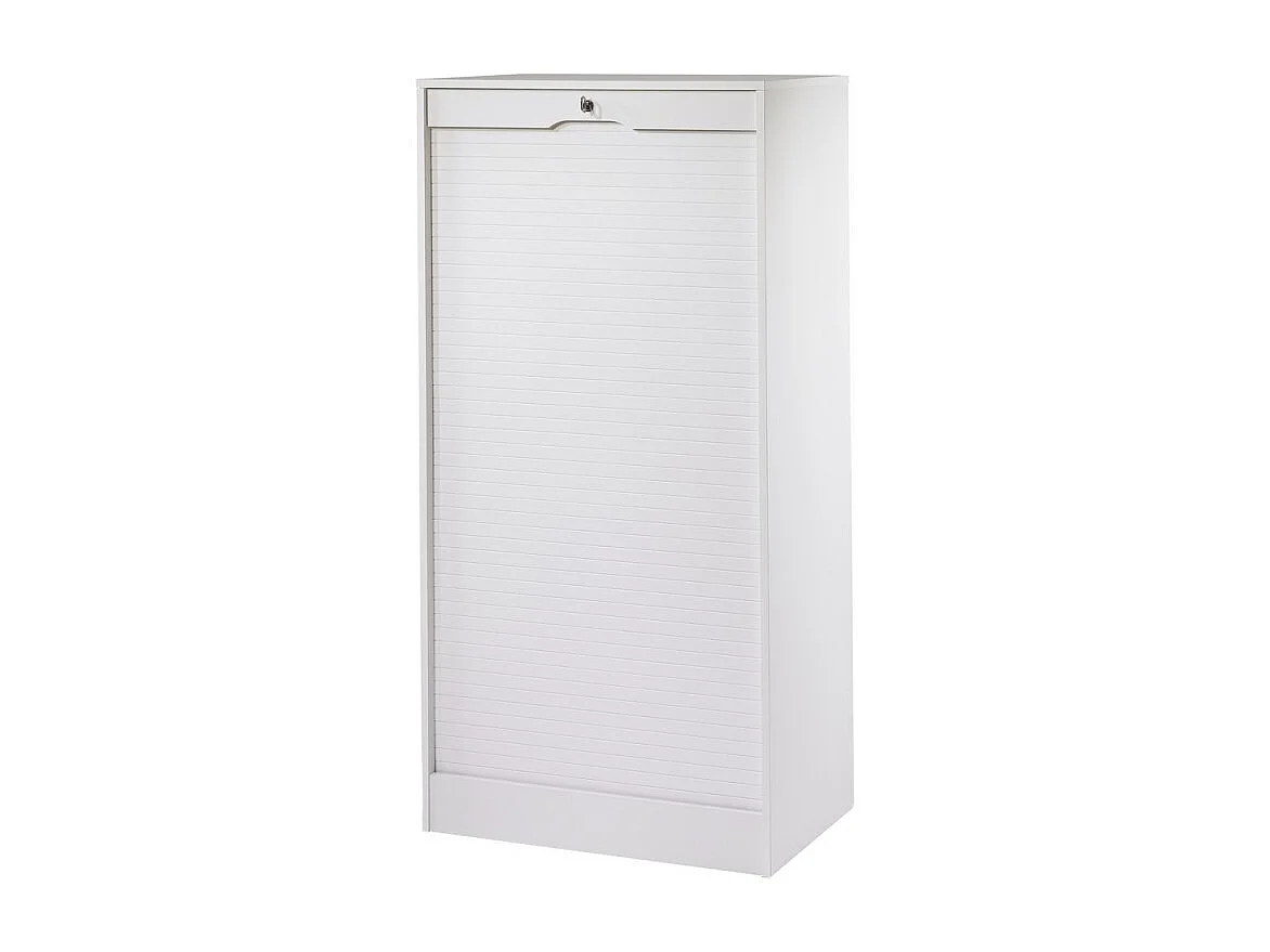 Classeur à Rideau Largeur 70 cm Hauteur 140 cm 16 Niches 2 Kits DS - Coloris: Blanc
