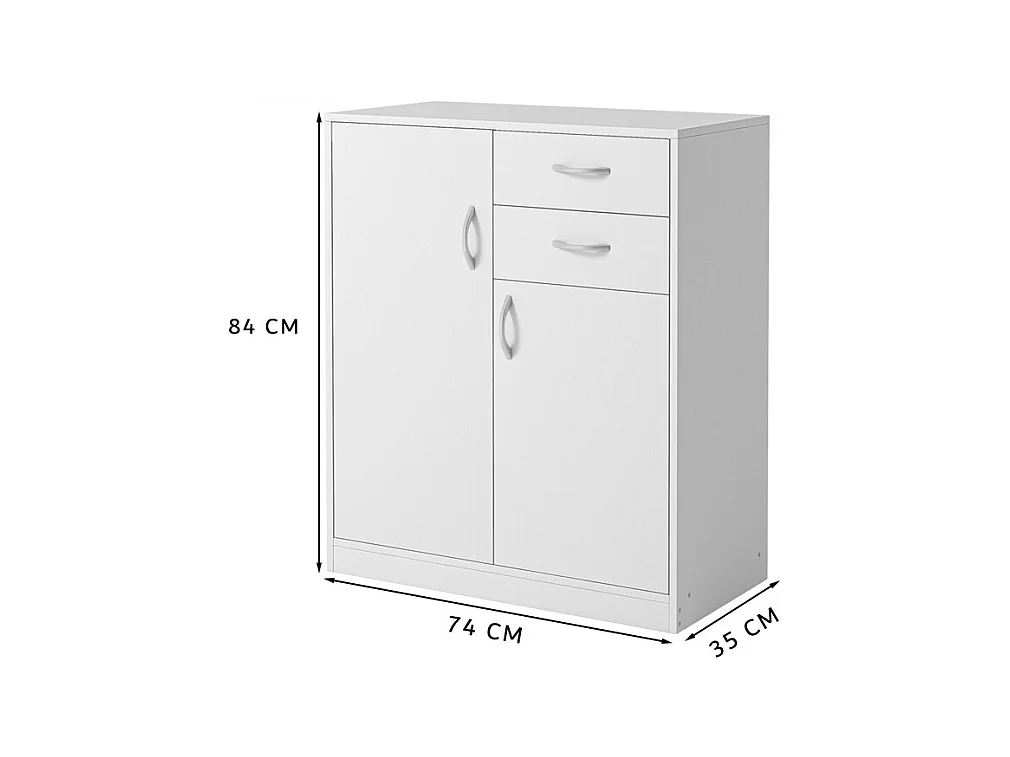 Moderne Kommode und Regale Loft weißen Schrank Tür 74cm