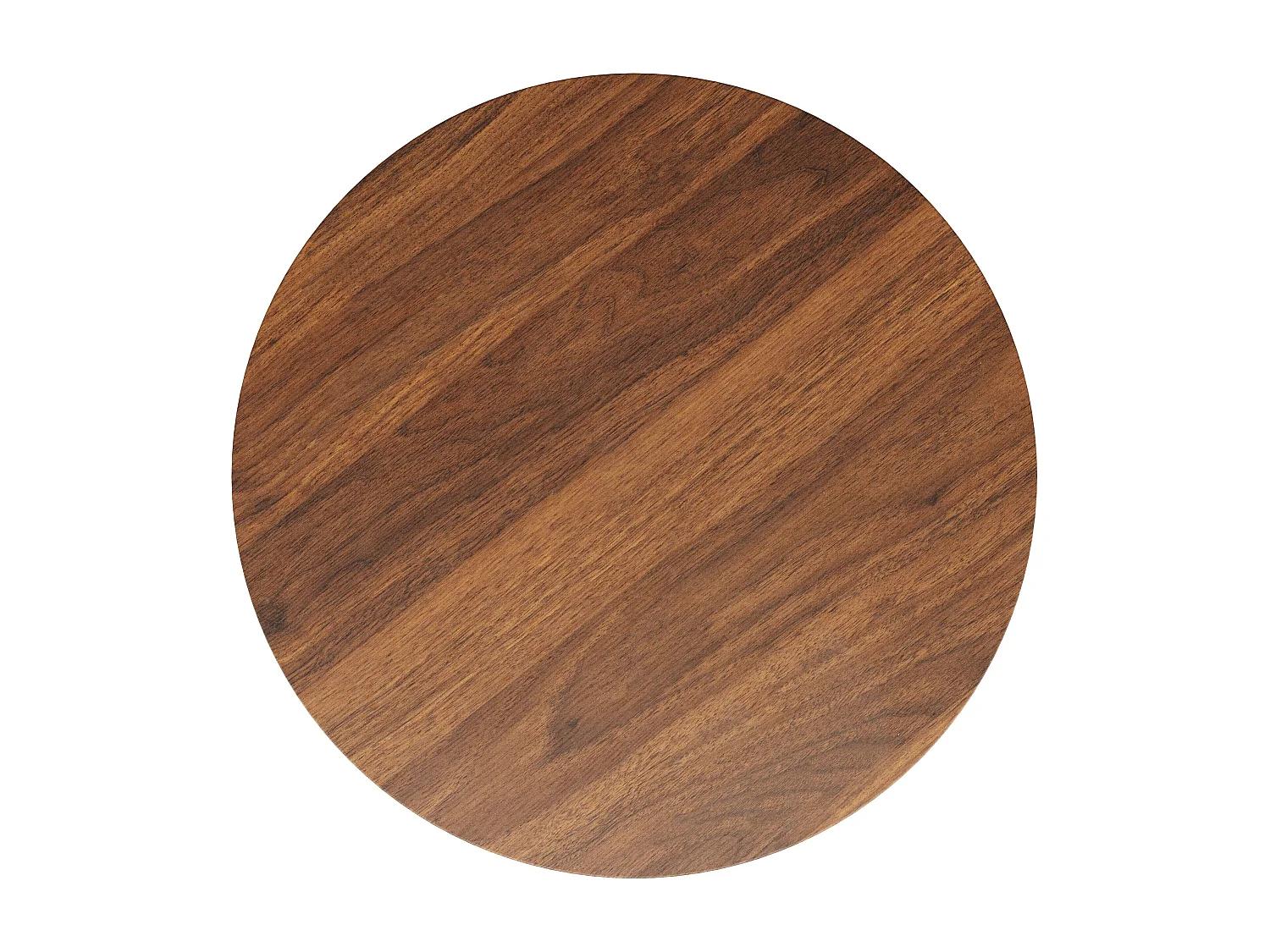 Stół jadalny do salonu 80x80x76 cm, okrągły stół jadalny z blatem z orzecha włoskiego, nogi z metalu w kolorze czarnym