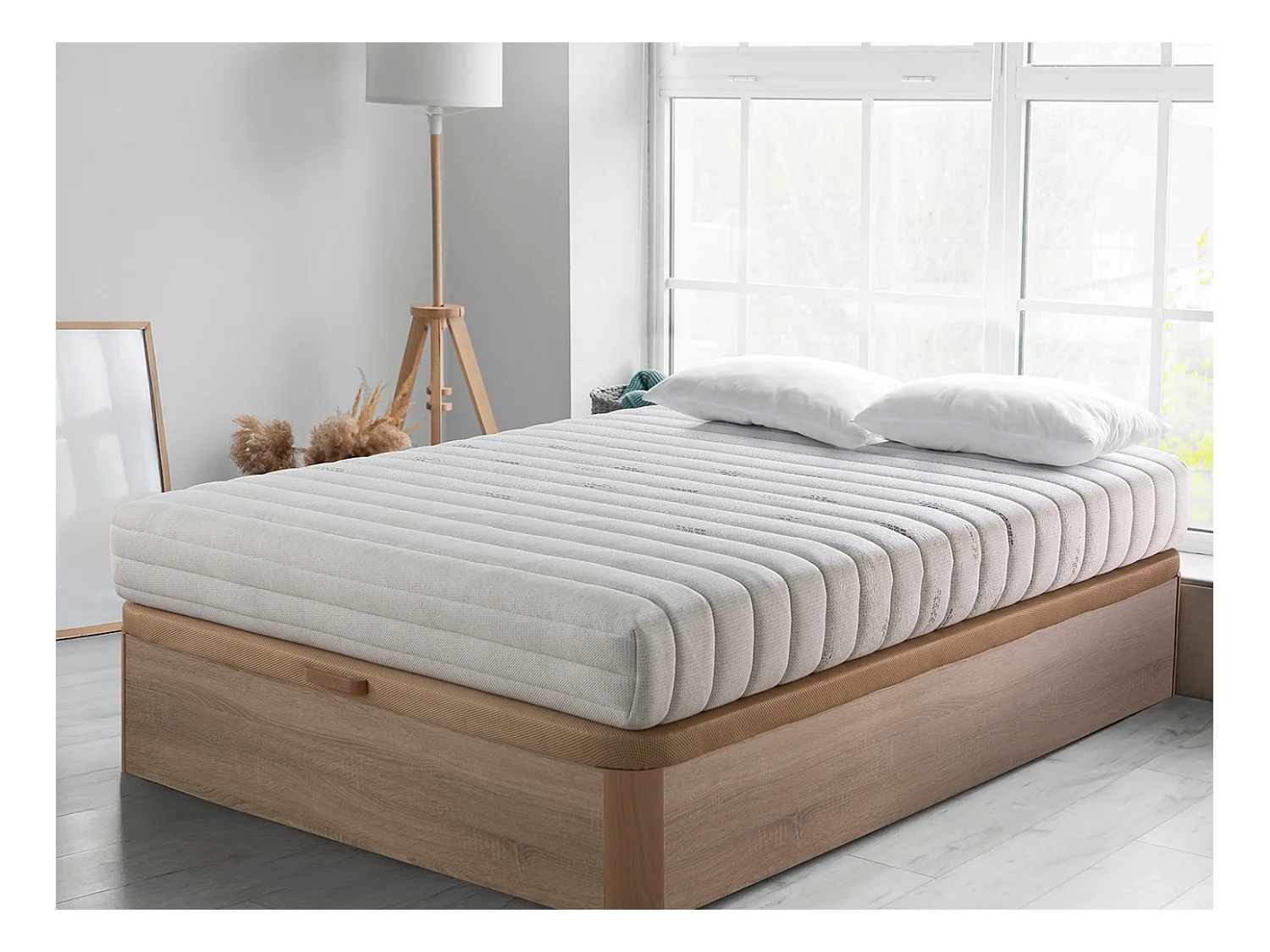 Matelas 150x190 cm – 100% Latex Naturel | Hauteur 20 cm | Fermeté Moyenne (3/5) | Noyau Écologique avec Housse Coton & Lin