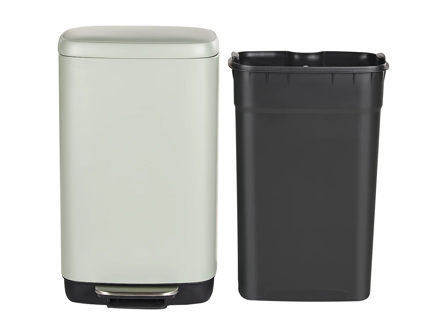 Poubelle 30 L ECOCOLLECT Métal Vert clair