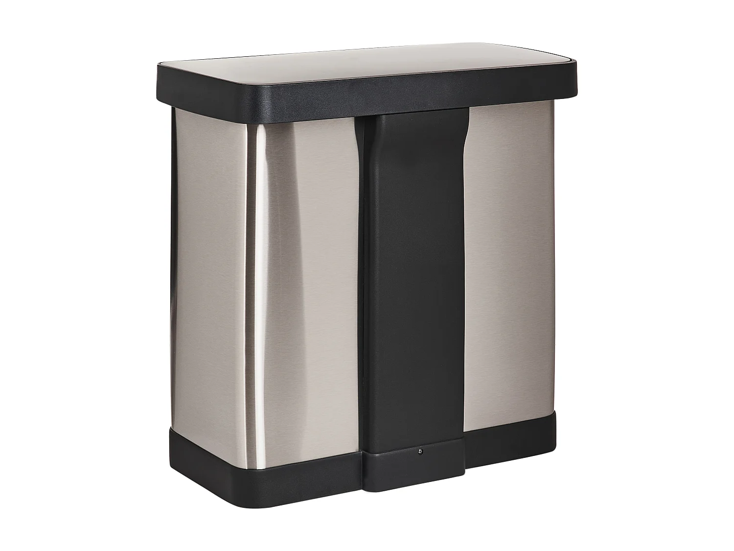 Poubelle à double pédale 60 L ECOSORT Métal Argenté