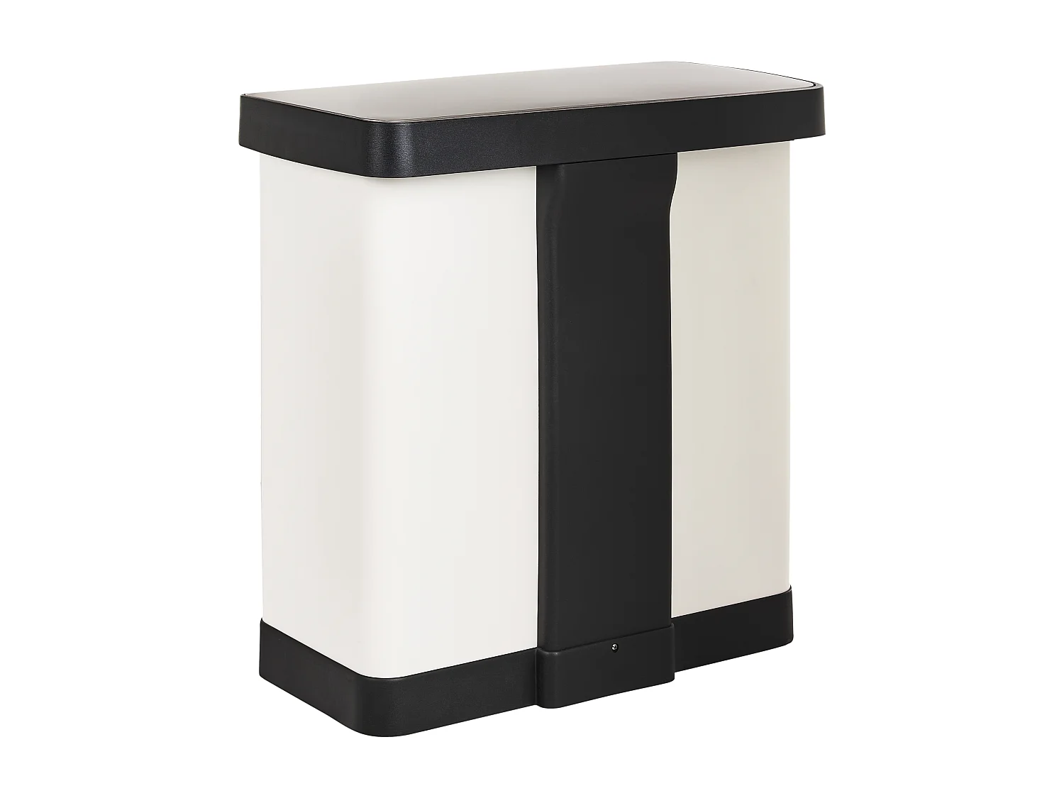 Poubelle à double pédale 60 L ECOSORT Métal Blanc