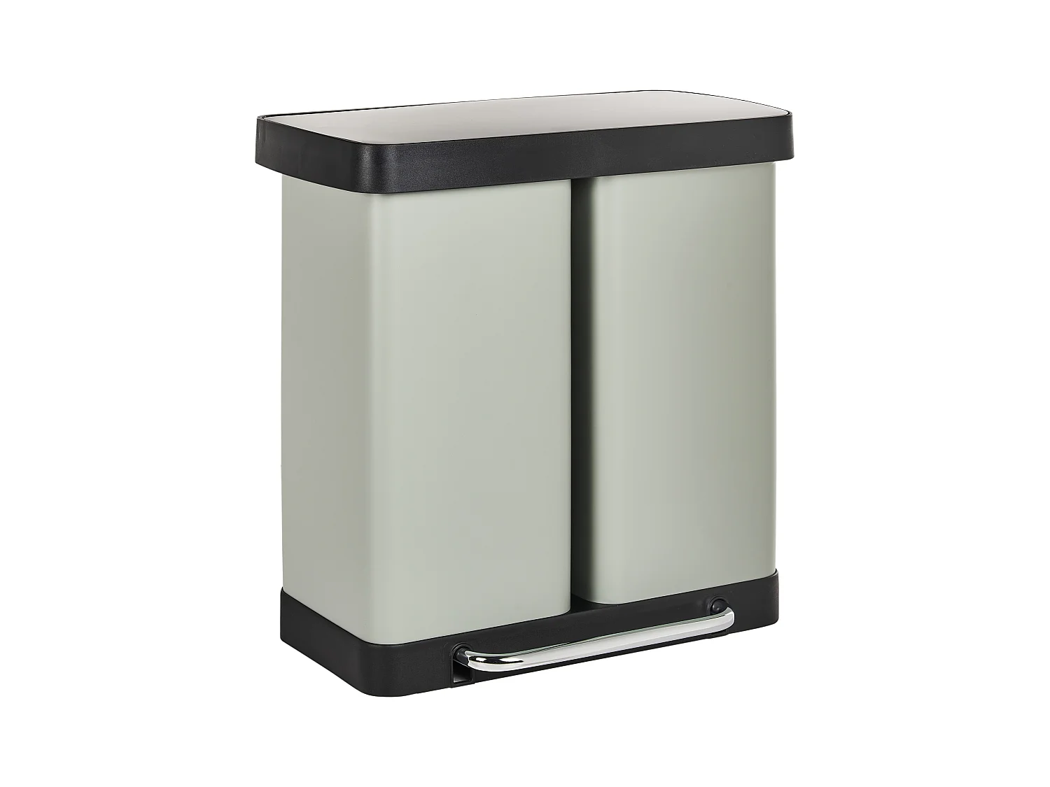 Poubelle à double pédale 60 L ECOSORT Métal Vert clair