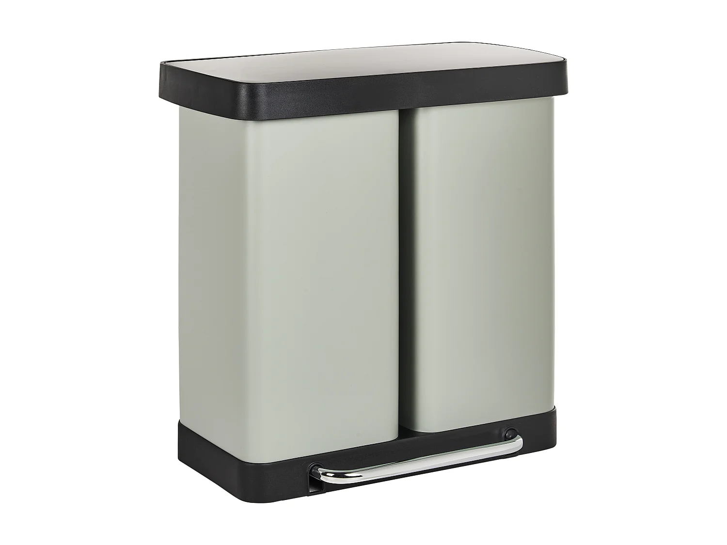 Poubelle à double pédale 60 L ECOSORT Métal Vert clair