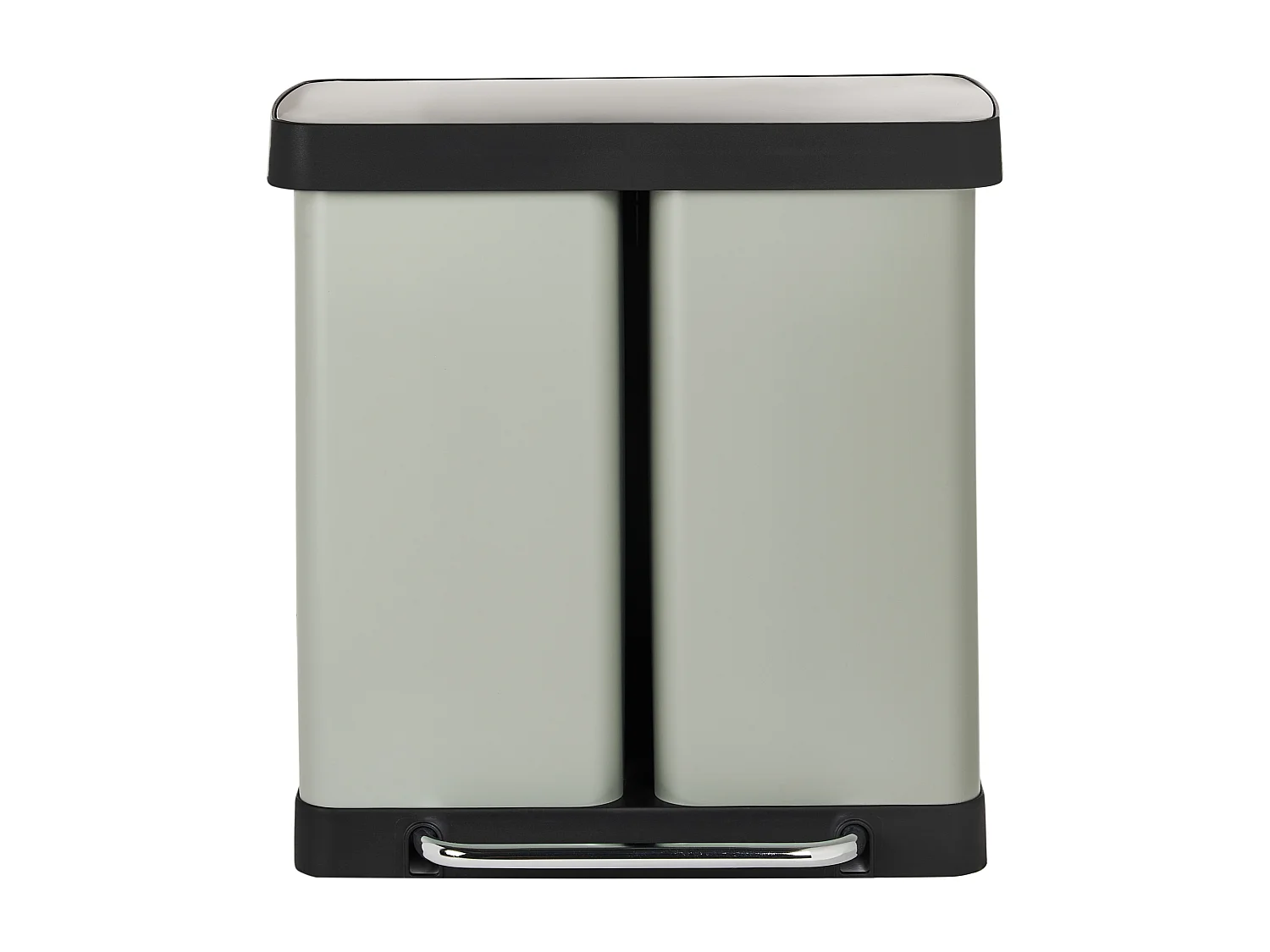 Poubelle à double pédale 60 L ECOSORT Métal Vert clair