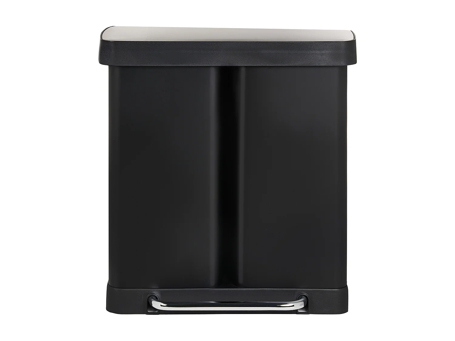 Poubelle à double pédale 60 L ECOSORT Métal Noir