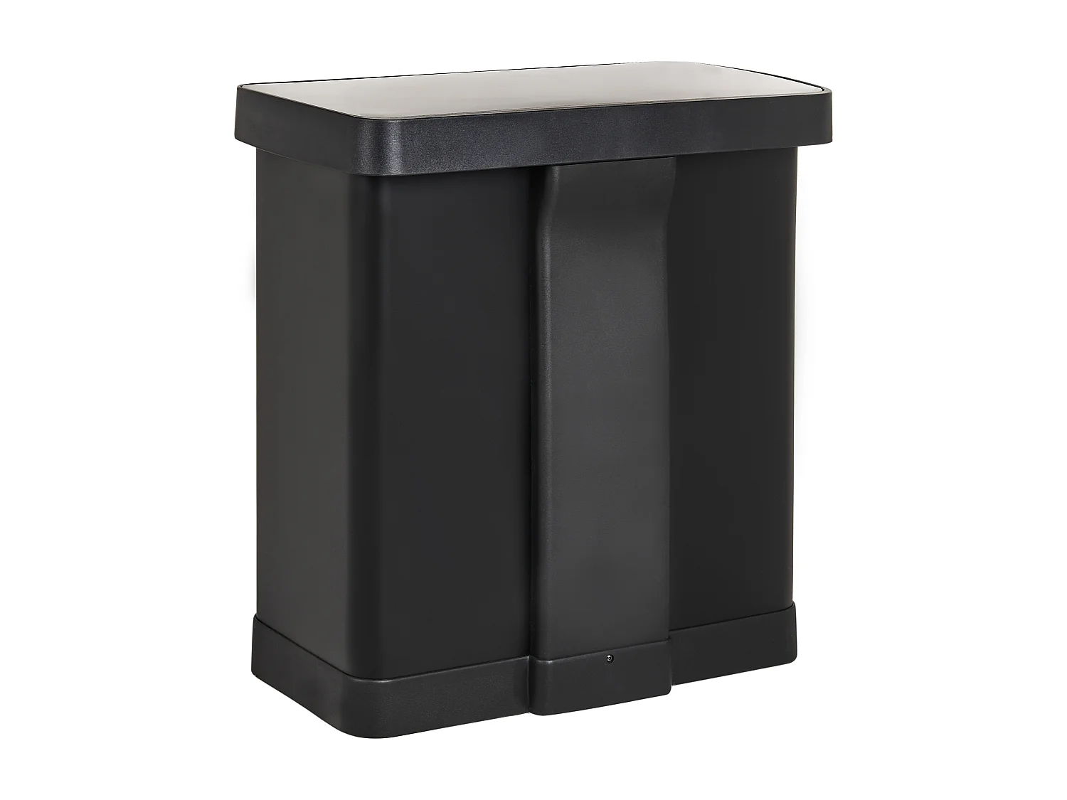 Poubelle à double pédale 60 L ECOSORT Métal Noir