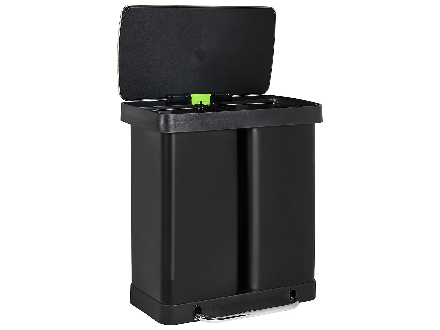 Double Pedal Waste Bin 60 L ECOSORT Metal Black