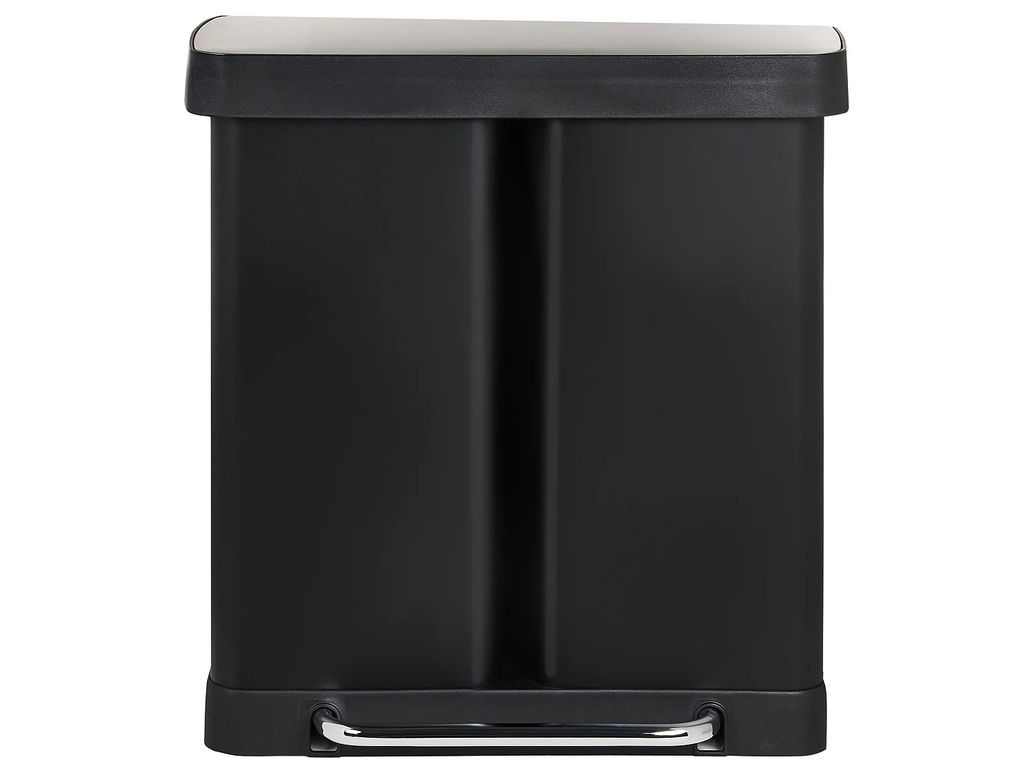 Double Pedal Waste Bin 60 L ECOSORT Metal Black