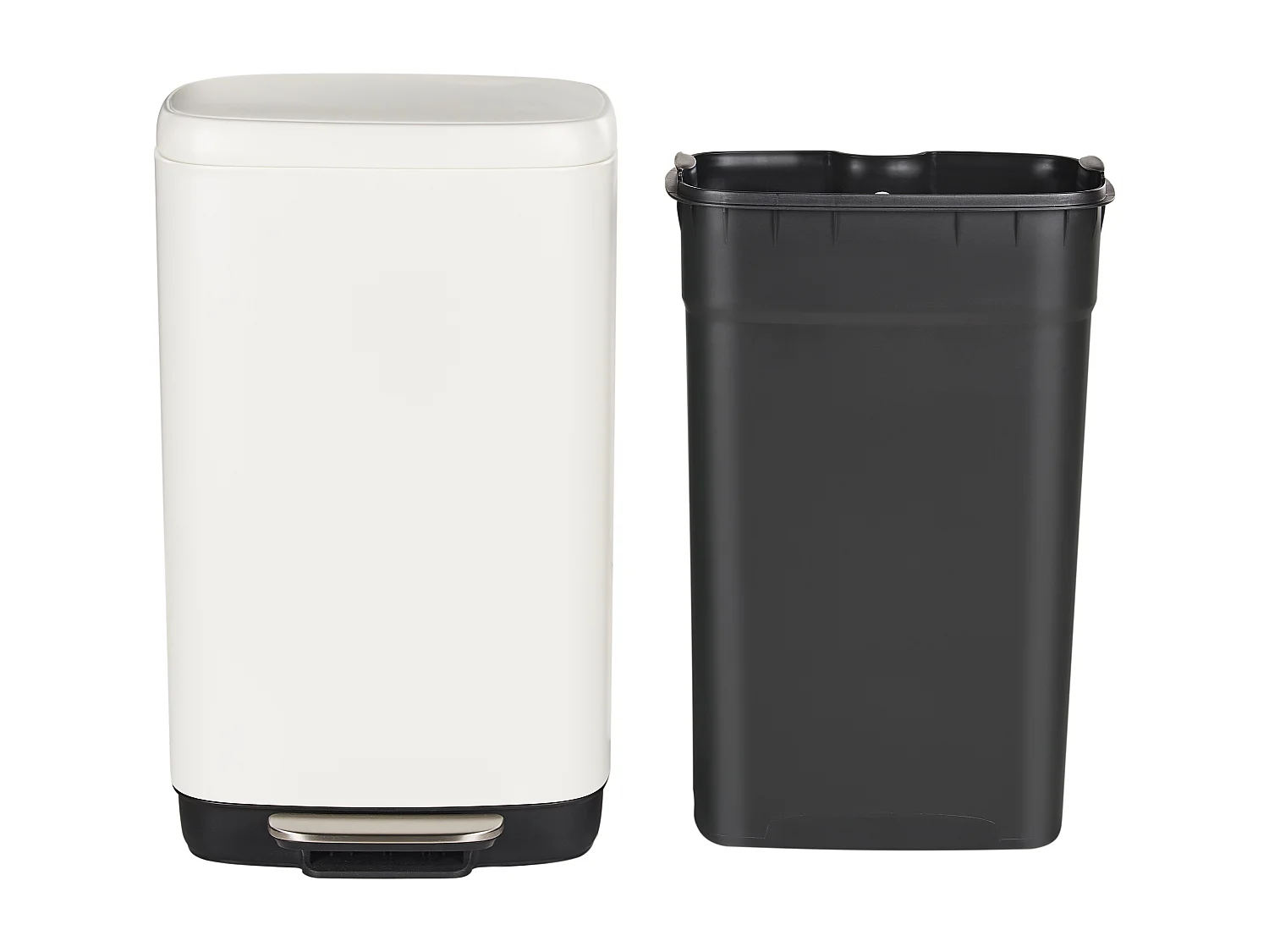 Poubelle 30 L ECOCOLLECT Métal Blanc