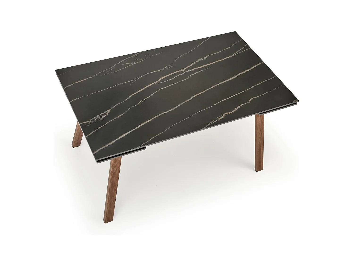 Tavolo da pranzo Lozano (80x140-200)/Ceramica e metallo/Allungabile/Nero