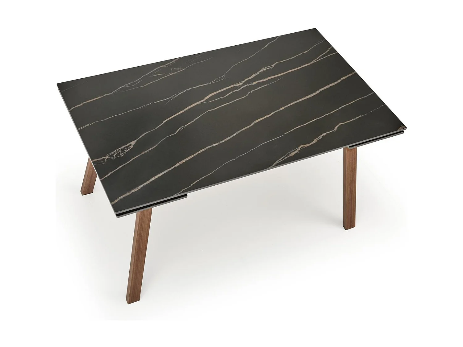 Esstisch Lozano (80x140-200)/Keramik&Metall/Erweiterbar/Schwarz