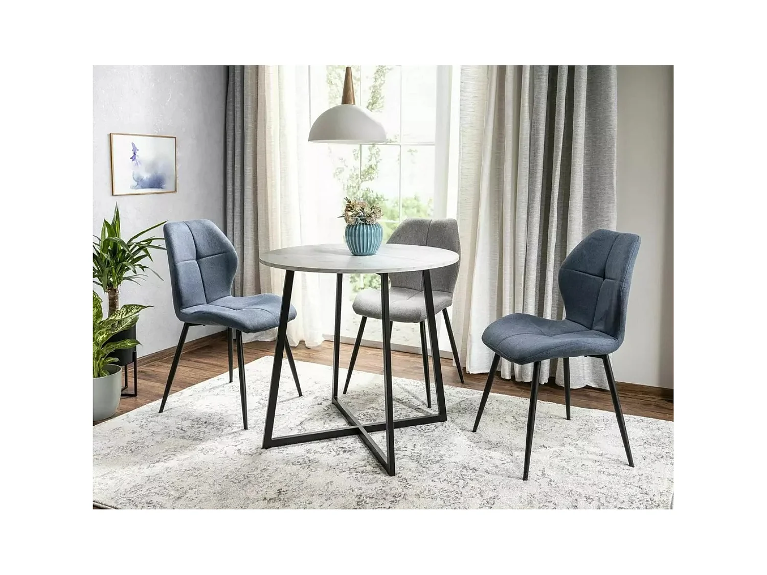 Tavolo da pranzo Luna (o90x76)/MDF/Bianco