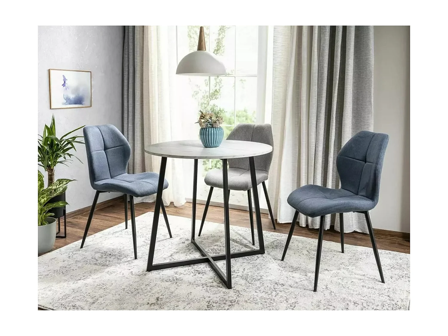 Tavolo da pranzo Luna (o90x76)/MDF/Bianco