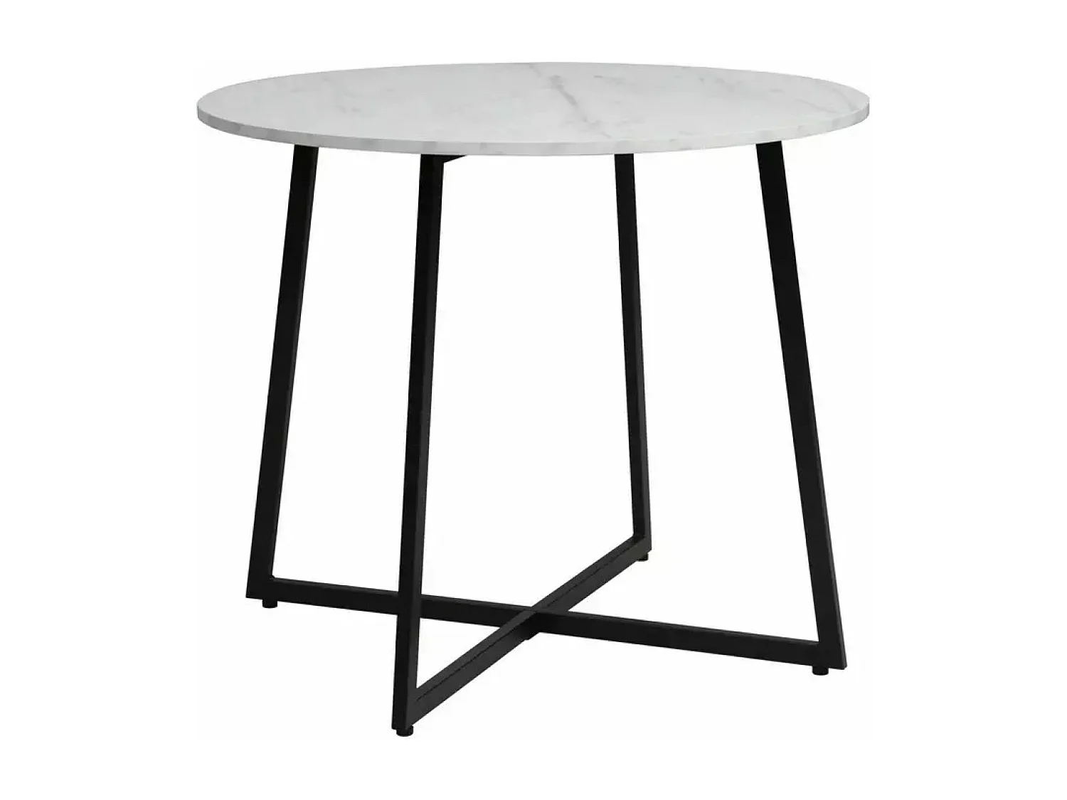 Tavolo da pranzo Luna (o90x76)/MDF/Bianco