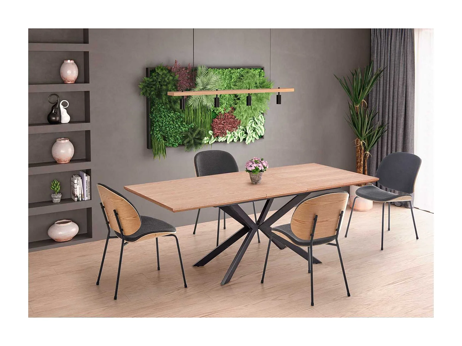 Table à manger Legarto (90x160-200)/MDF/Marron