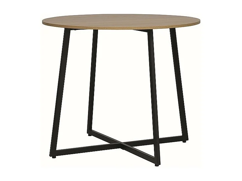 Table à manger Luna (o90x76)/Céramique et métal/Marron