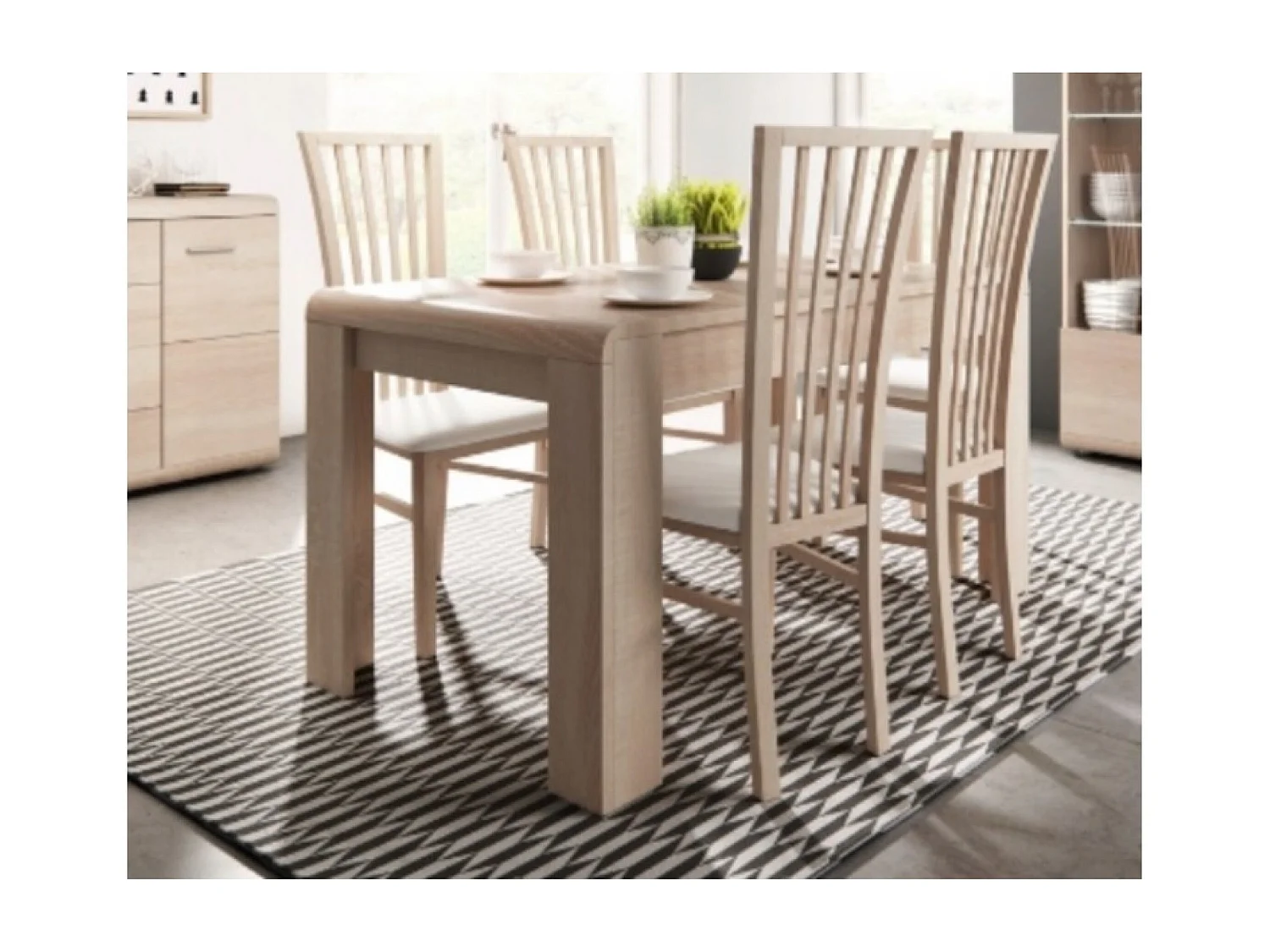 Esstisch Link (80x145-185)/Möbelplatte/Braun