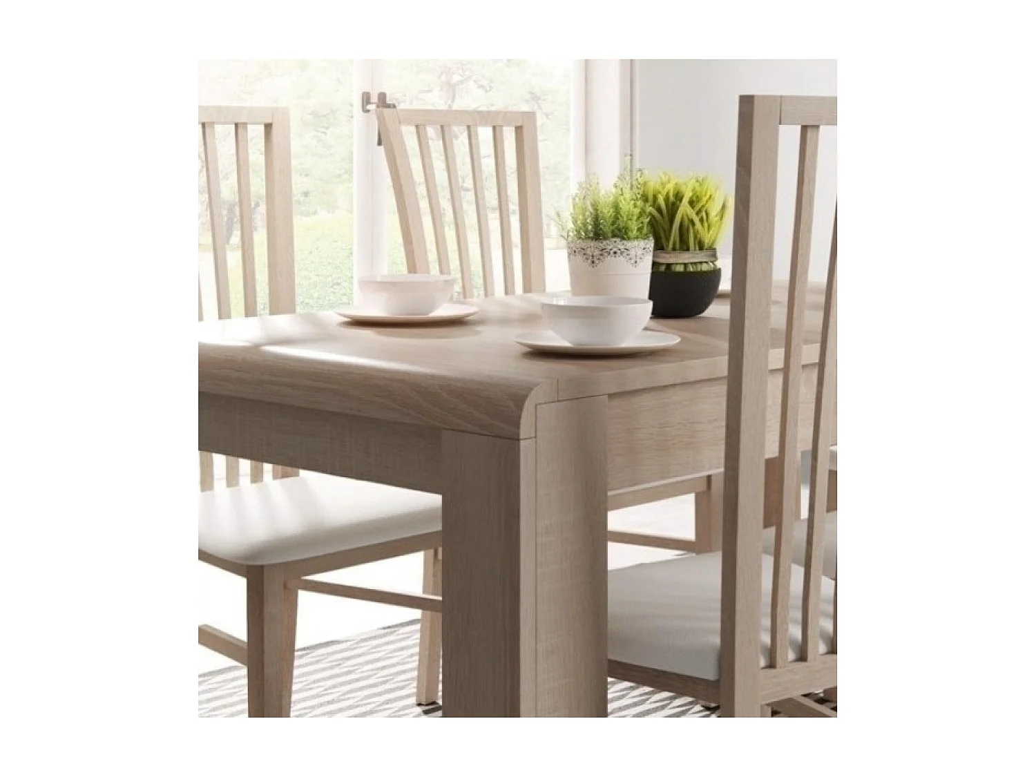 Esstisch Link (80x145-185)/Möbelplatte/Braun