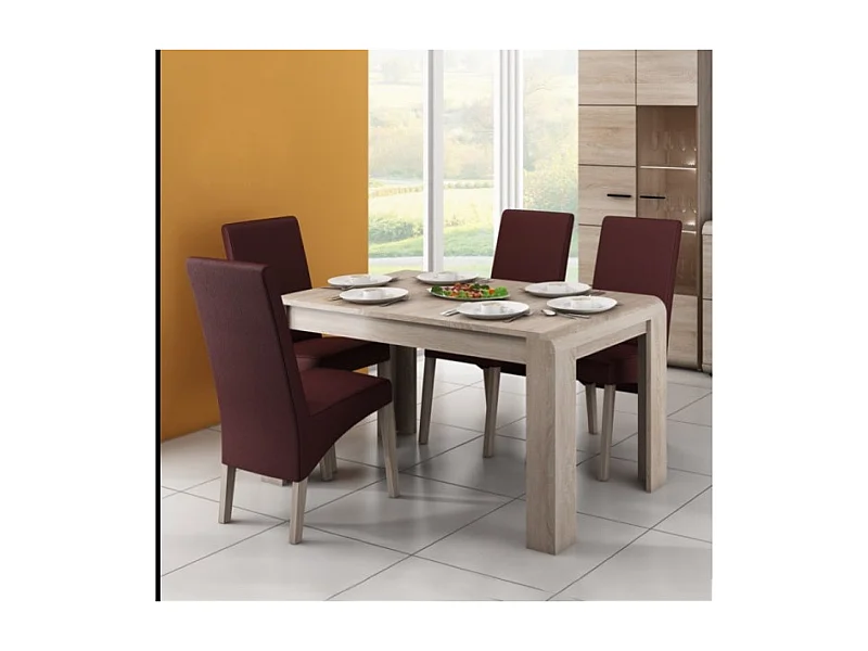 Tavolo da pranzo Link (80x145-185)/Pannello per mobili/Marrone