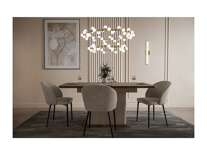 Tavolo da pranzo Lacetti (90x160-200)/Pannello per mobili/beige