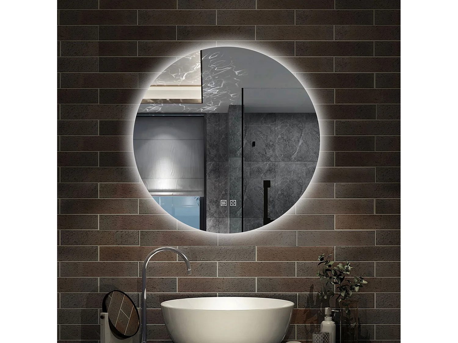 80 x 80 cm,AICA Specchio da Bagno LED con Luce, 3 Colori Regolabili,memoria, antiappannamento,CRI>90,autospegnimento