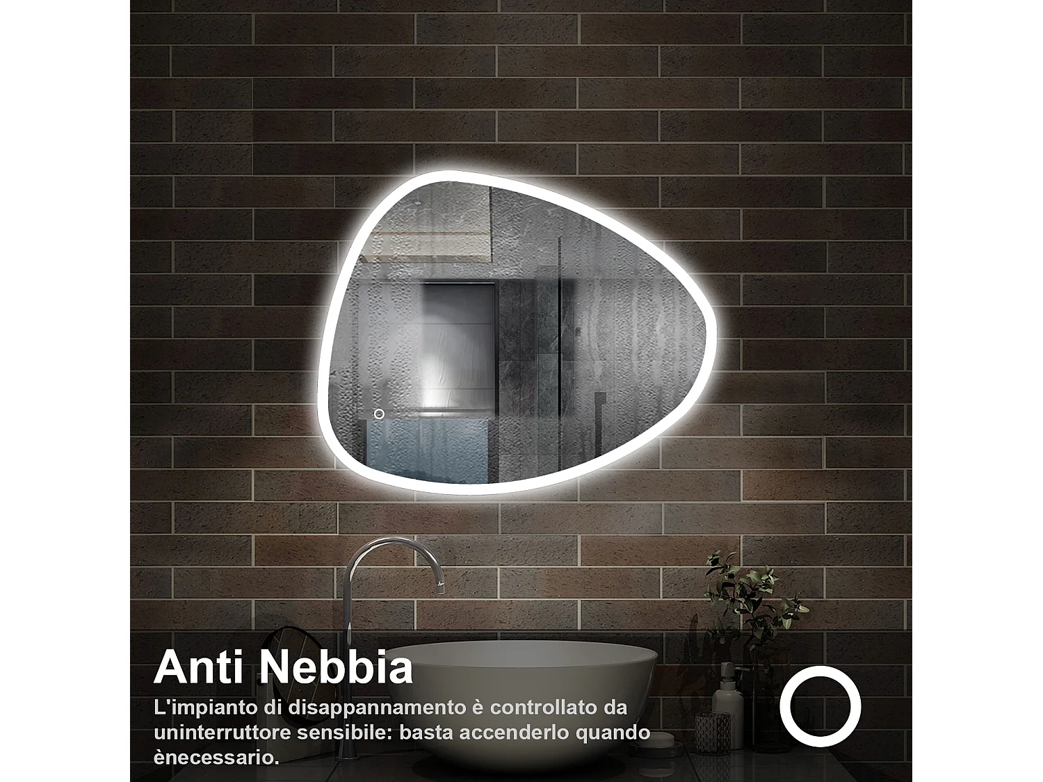 100 x 80 cm,AICA Specchio da Bagno LED con Luce, 3 Colori Regolabili,memoria, antiappannamento,CRI>90,autospegnimento