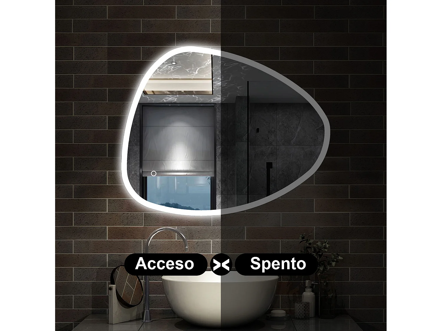 100 x 80 cm,AICA Specchio da Bagno LED con Luce, 3 Colori Regolabili,memoria, antiappannamento,CRI>90,autospegnimento