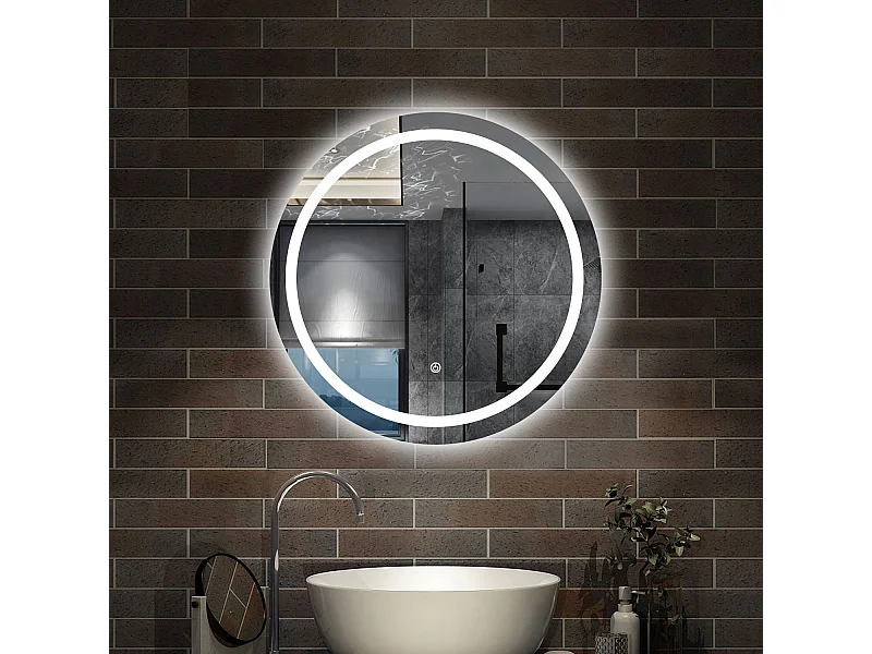 60 x 60 cm,AICA Specchio da Bagno LED con Luce, memoria, antiappannamento,CRI>90,autospegnimento,interruttore touch