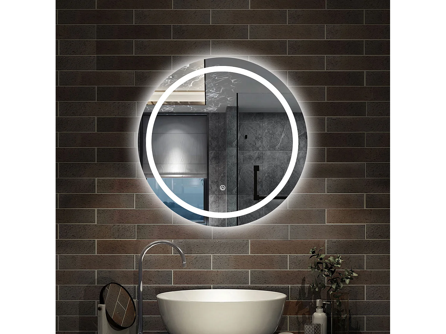 60 x 60 cm,AICA Specchio da Bagno LED con Luce, memoria, antiappannamento,CRI>90,autospegnimento,interruttore touch