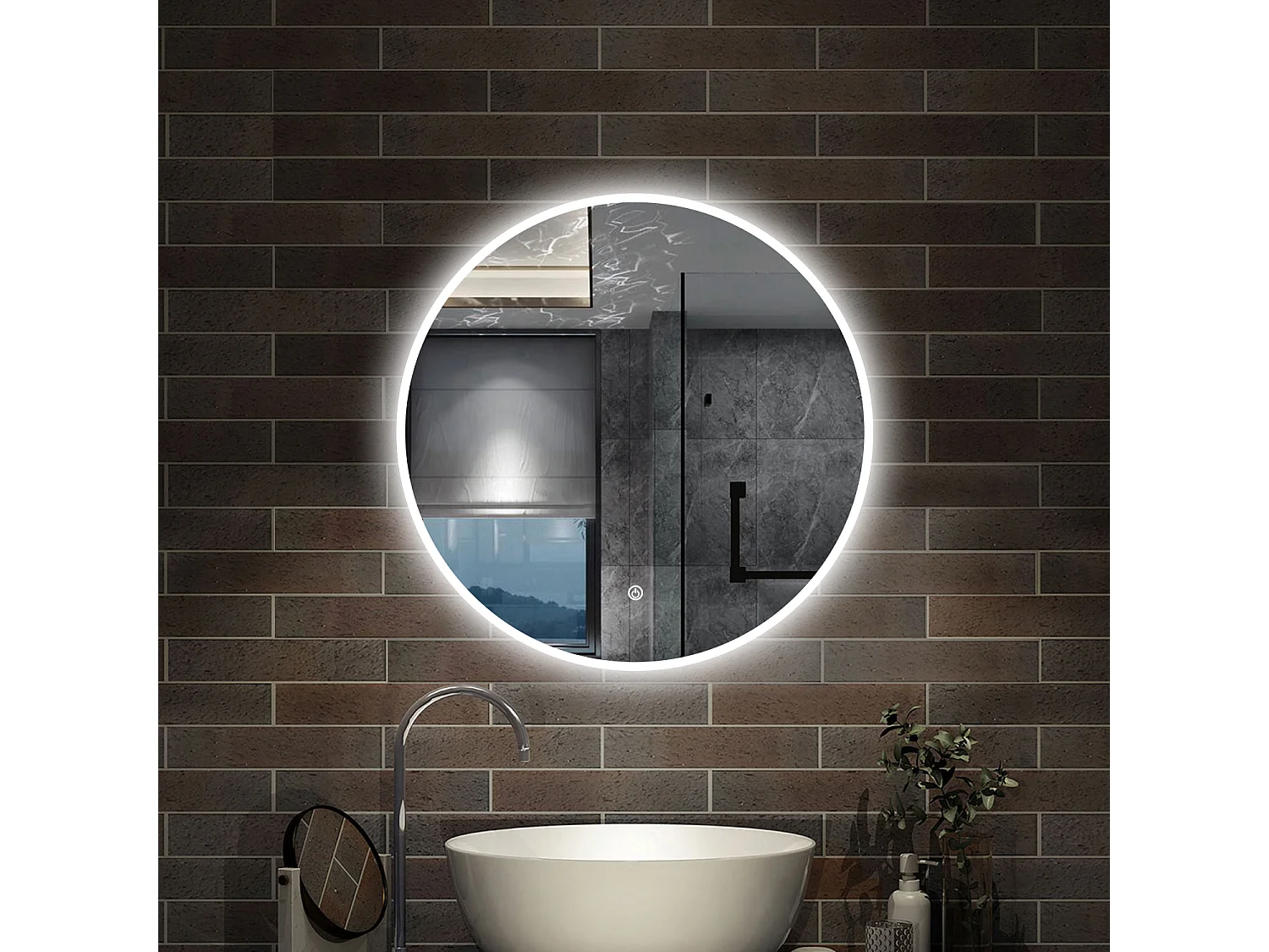 70 x 70 cm,AICA Specchio da Bagno LED con Luce, 3 Colori Regolabili,memoria, antiappannamento,CRI>90,autospegnimento