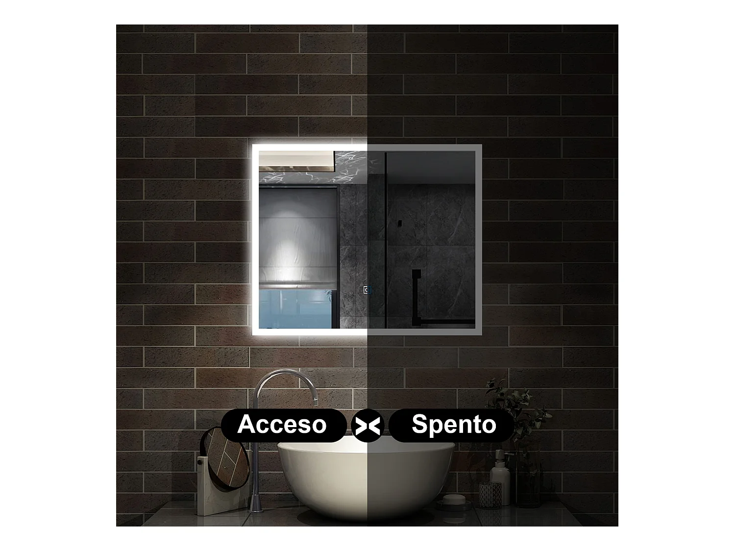 90 x 70 cm,AICA Specchio da Bagno LED con Luce, 3 Colori Regolabili,memoria, antiappannamento,CRI>90,autospegnimento