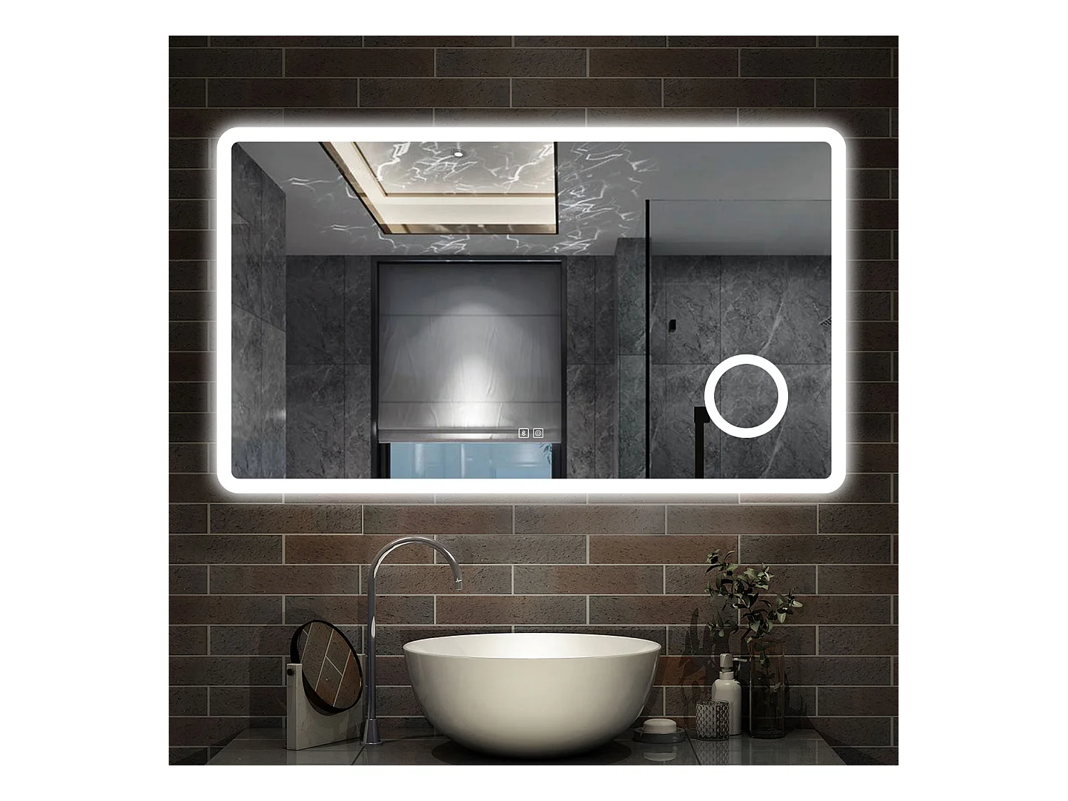120 x 70 cm,AICA Specchio da Bagno LED con Luce, 3 Colori Regolabili,Blue tooth, Ingrandimento,memoria, antiappannamento,CRI>90,autospegnimento