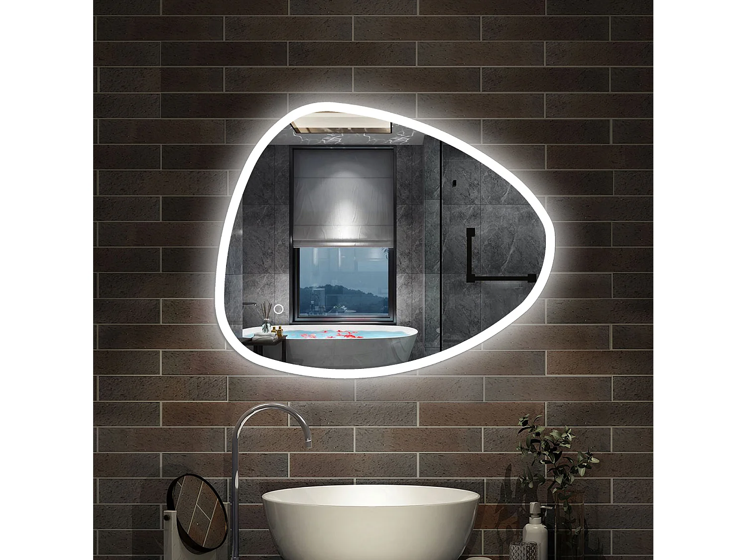 80 x 650 cm,AICA Specchio da Bagno LED con Luce, 3 Colori Regolabili,memoria, antiappannamento,CRI>90,autospegnimento