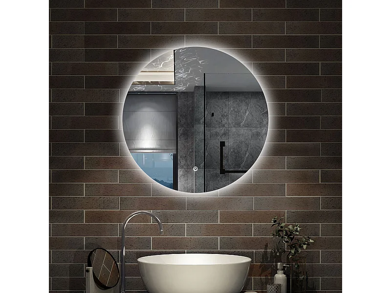 70 x 70 cm,AICA Specchio da Bagno LED con Luce, memoria, antiappannamento,CRI>90,autospegnimento,interruttore touch
