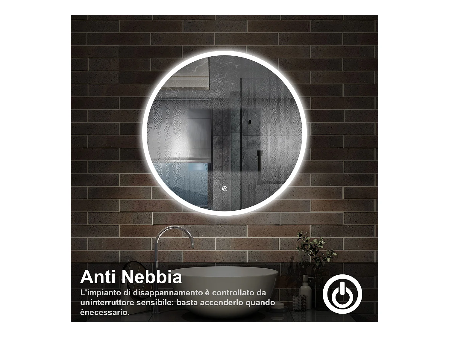 120 x 120 cm,AICA Specchio da Bagno LED con Luce, 3 Colori Regolabili,memoria, antiappannamento,CRI>90,autospegnimento