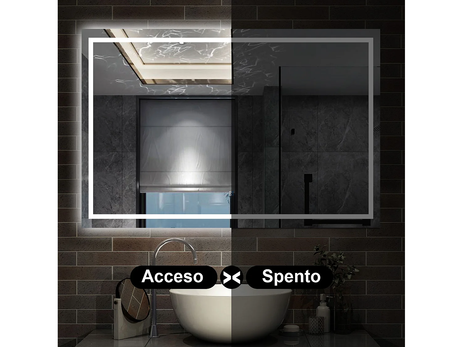 120 x 80 cm,AICA Specchio da Bagno LED con Luce, 3 Colori Regolabili,memoria, antiappannamento,CRI>90,autospegnimento