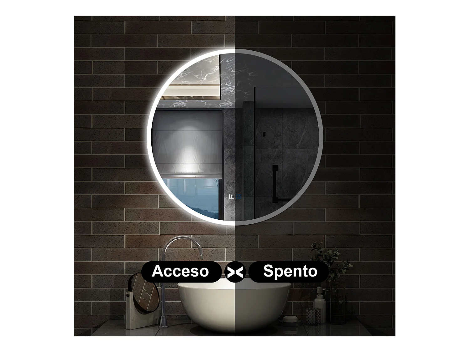 80 x 80 cm,AICA Specchio da Bagno LED con Luce, 3 Colori Regolabili,Blue tooth,memoria, antiappannamento,CRI>90,autospegnimento