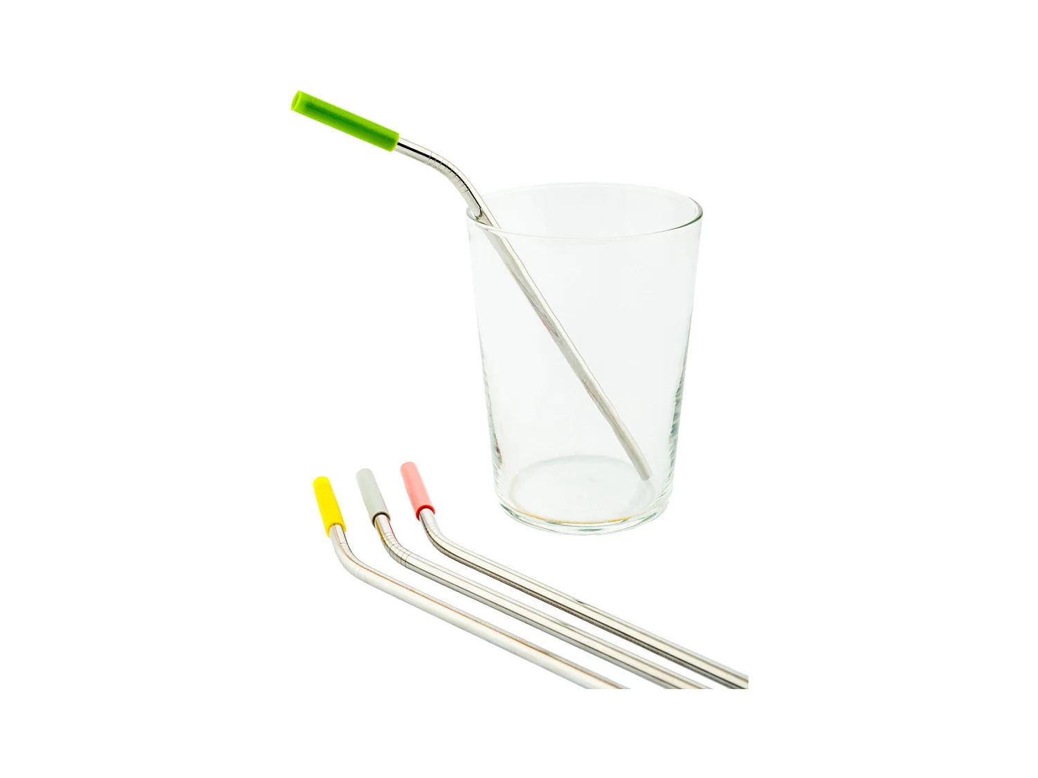 Pailles - Ensemble de 4 pailles en acier avec marqueurs