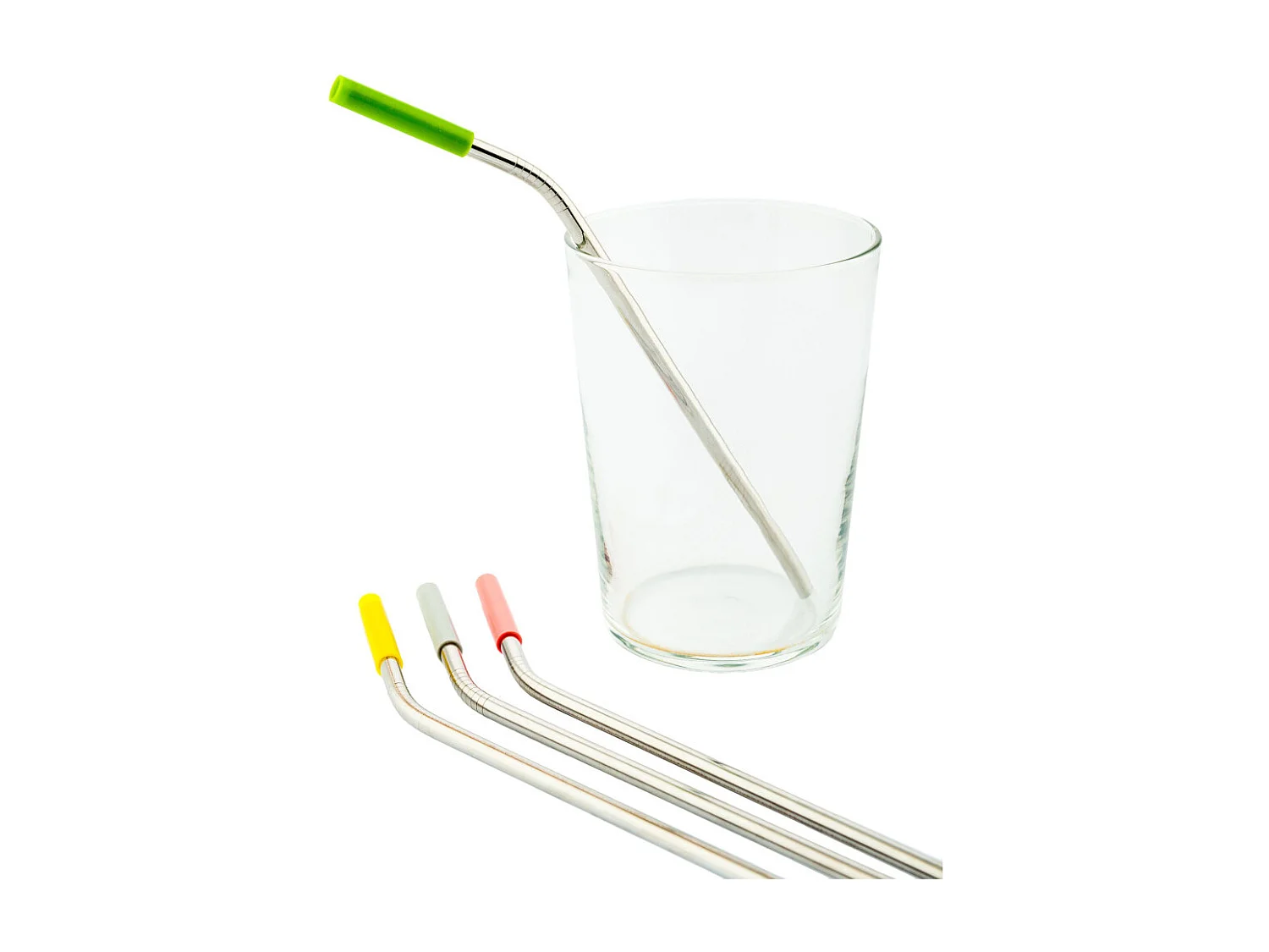 Pailles - Ensemble de 4 pailles en acier avec marqueurs