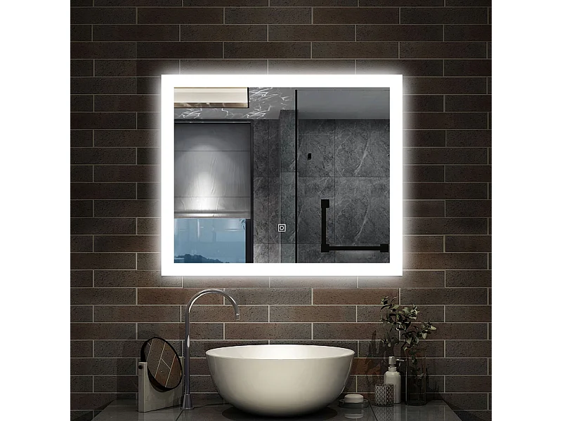 100 x 60 cm,AICA Specchio da Bagno LED con Luce, memoria, antiappannamento,CRI>90,autospegnimento,interruttore touch